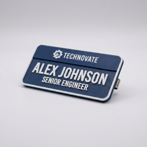 Custom Name Badge - custom 3D-printed by Precision Plastic Signs