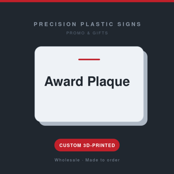 Award Plaque - custom 3D-printed by Precision Plastic Signs