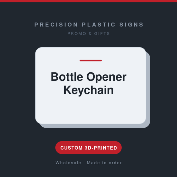 Bottle Opener Keychain - custom 3D-printed by Precision Plastic Signs