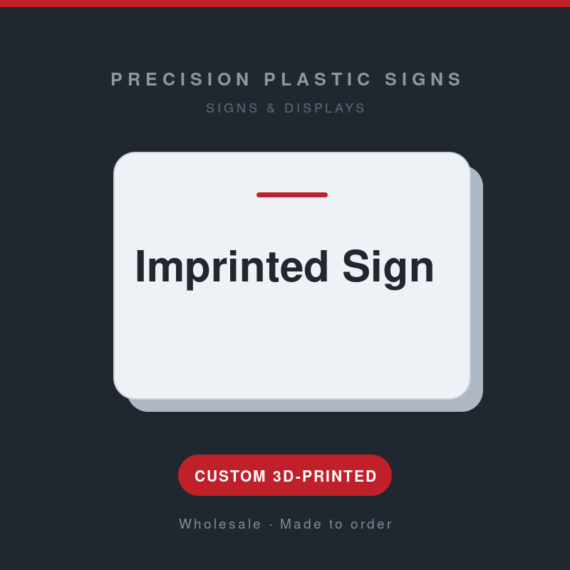 Imprinted Sign - custom 3D-printed by Precision Plastic Signs