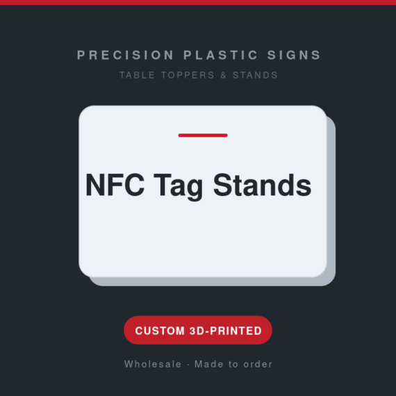 NFC Tag Stands - custom 3D-printed by Precision Plastic Signs