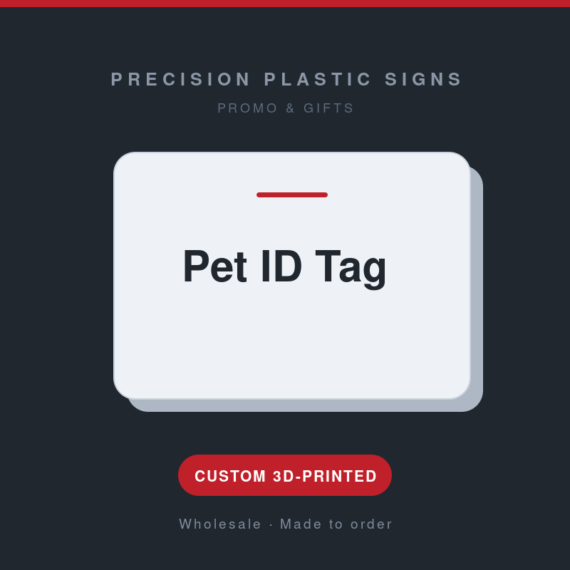 Pet ID Tag - custom 3D-printed by Precision Plastic Signs