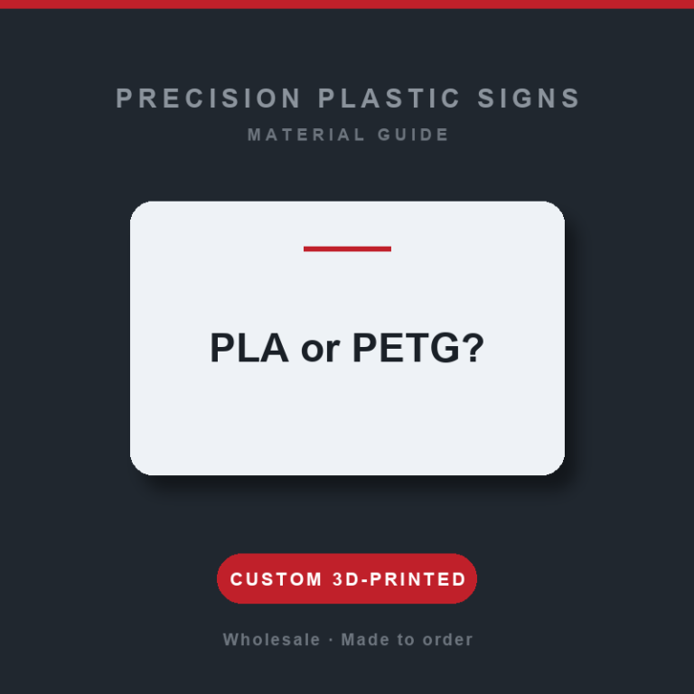 PLA or PETG? Choosing the Right Plastic for Your Sign