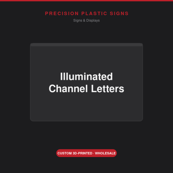 Illuminated Channel Letters - custom 3D-printed, Precision Plastic Signs