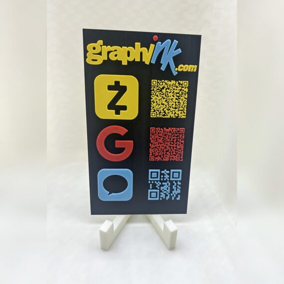 QR Sign — multi-code review and payment display card